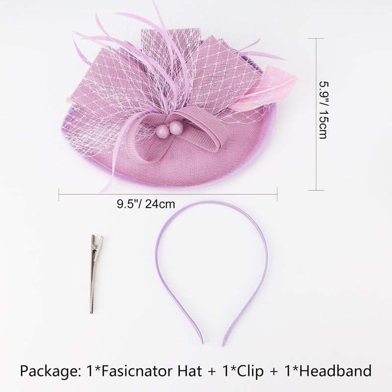 DRESHOW Fascinators Hat Feather Headband Women's Fascinators Tea Party Headwear with Clip Flower Head Band for Girls & Women - Image 3